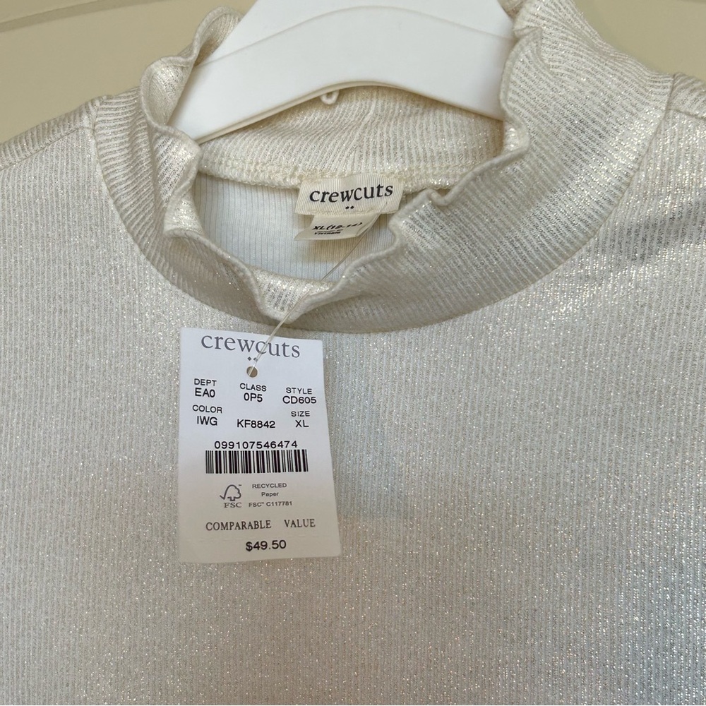 12-14 NWT Crewcuts Shimmery Blouse - Picture 3 of 6